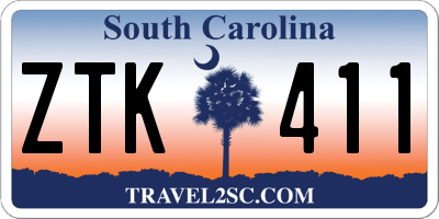 SC license plate ZTK411