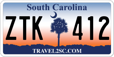 SC license plate ZTK412