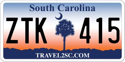 SC license plate ZTK415