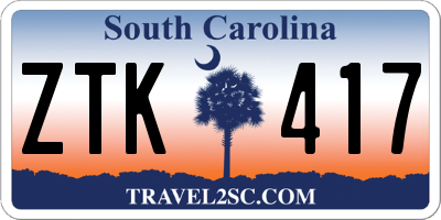 SC license plate ZTK417