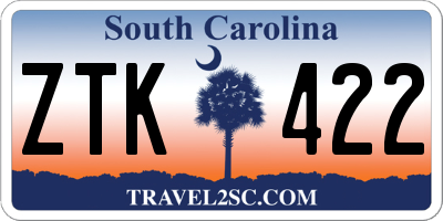 SC license plate ZTK422