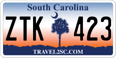 SC license plate ZTK423