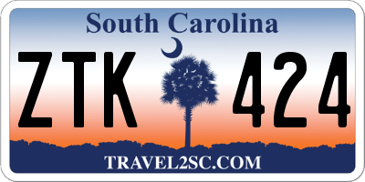 SC license plate ZTK424