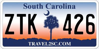 SC license plate ZTK426