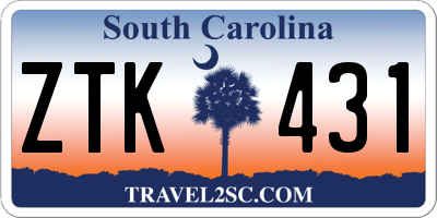 SC license plate ZTK431