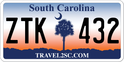 SC license plate ZTK432