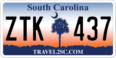 SC license plate ZTK437