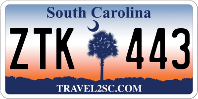 SC license plate ZTK443