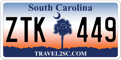 SC license plate ZTK449