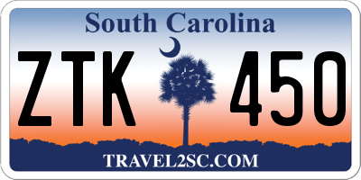 SC license plate ZTK450