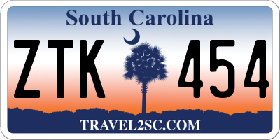 SC license plate ZTK454