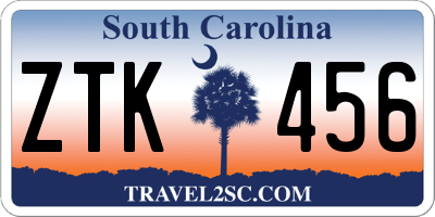 SC license plate ZTK456