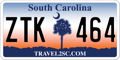 SC license plate ZTK464