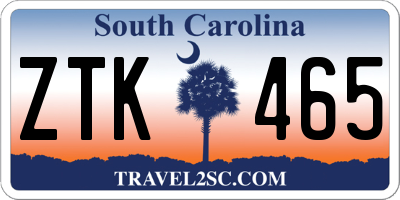 SC license plate ZTK465