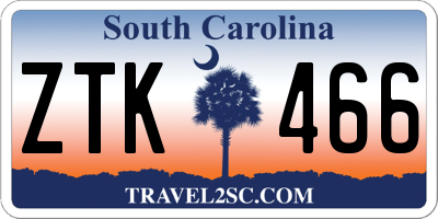 SC license plate ZTK466