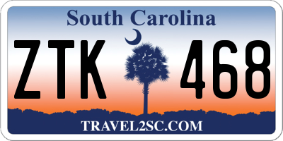 SC license plate ZTK468