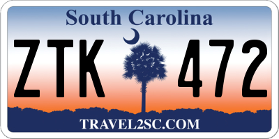 SC license plate ZTK472