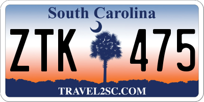 SC license plate ZTK475