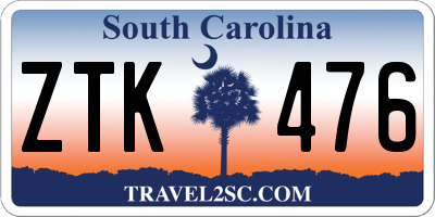 SC license plate ZTK476