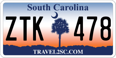 SC license plate ZTK478