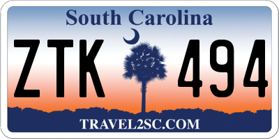 SC license plate ZTK494