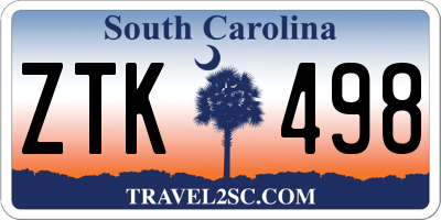 SC license plate ZTK498
