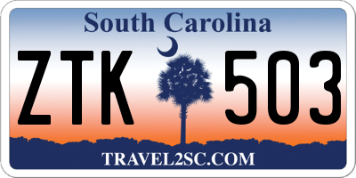 SC license plate ZTK503