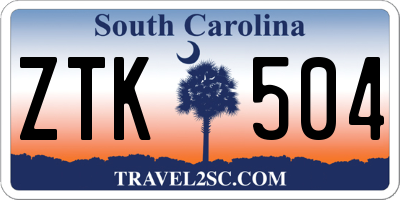 SC license plate ZTK504