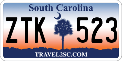 SC license plate ZTK523