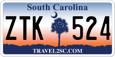 SC license plate ZTK524