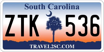 SC license plate ZTK536
