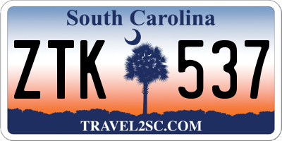 SC license plate ZTK537