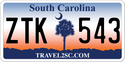 SC license plate ZTK543