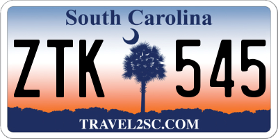 SC license plate ZTK545