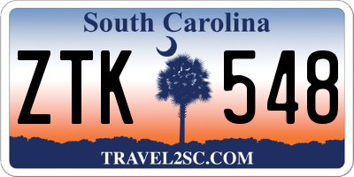 SC license plate ZTK548