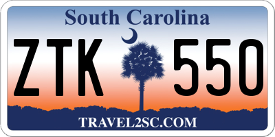 SC license plate ZTK550