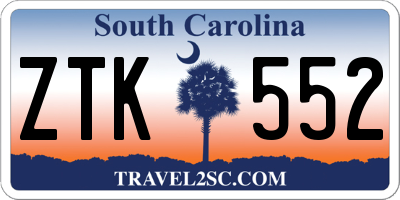 SC license plate ZTK552