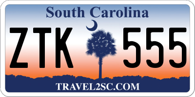 SC license plate ZTK555