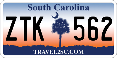 SC license plate ZTK562