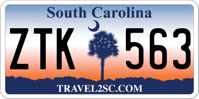 SC license plate ZTK563