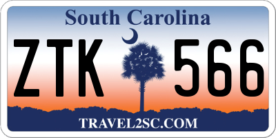 SC license plate ZTK566
