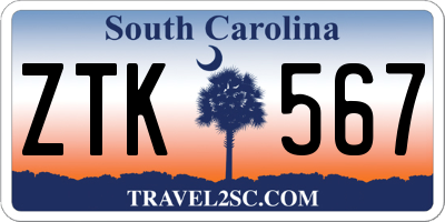 SC license plate ZTK567