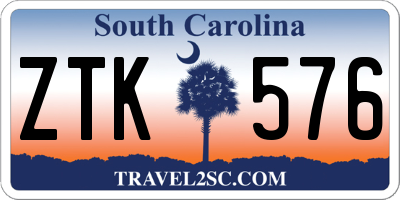 SC license plate ZTK576