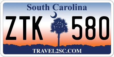 SC license plate ZTK580