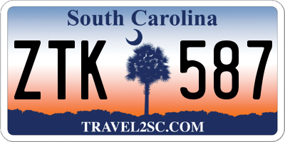 SC license plate ZTK587