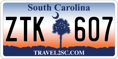 SC license plate ZTK607