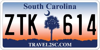 SC license plate ZTK614