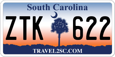 SC license plate ZTK622