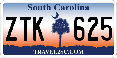 SC license plate ZTK625