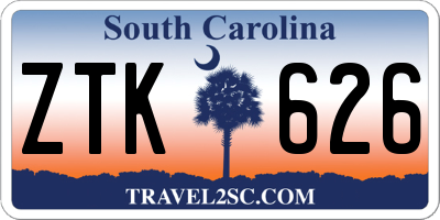 SC license plate ZTK626